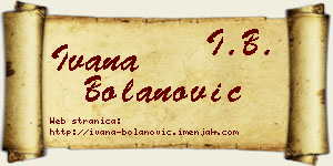 Ivana Bolanović vizit kartica